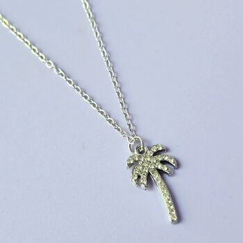 Palm Tree Tropical Pendant Necklace, 5 of 8