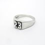Personalised Double Digit Silver Signet Ring, thumbnail 2 of 7