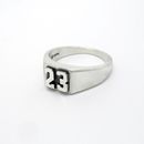 Personalised Double Digit Silver Signet Ring By Van Buskirk Jewellery ...