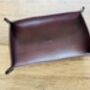 Personalised Rectangle Chocolate Brown Leather Tray, thumbnail 2 of 12
