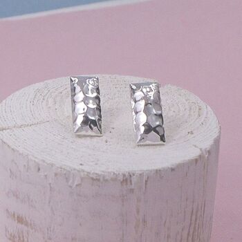 Sterling Silver Oblong Studs, 3 of 4