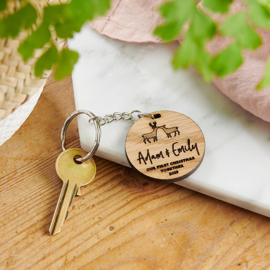 Image of Personalised First Christmas Keyring