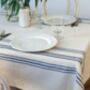 Pure Belgian Blue Stripe Linen Tablecloth, thumbnail 2 of 3