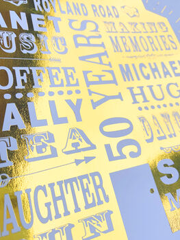 Personalised 50th Golden Anniversary Home Print, 3 of 9
