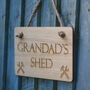 Grandad's Shed Hanging Garden Plaque Sign, thumbnail 2 of 7