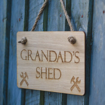 Grandad's Shed Hanging Garden Plaque Sign, 2 of 7