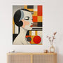 Bauhaus Art Deco Geometric Portrait Wall Art Print, thumbnail 1 of 6