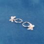 925 Sterling Silver Butterfly Hoop Earrings, thumbnail 6 of 7