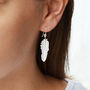 Sterling Silver Small Feather Drop Earrings, thumbnail 3 of 6