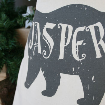 Personalised Polar Bear Name Christmas Sack, 2 of 2