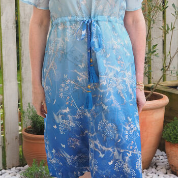 Liana Dress In Blue Ombre Botanical, 4 of 8