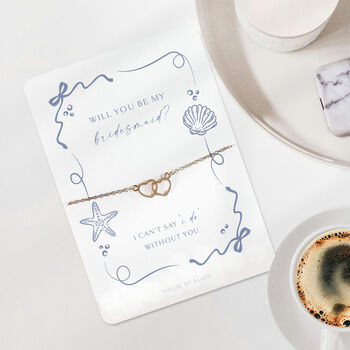 Bridesmaid Proposal Gift Will You Be My Bridesmaid Card Sea Shell Bracelet Gift, 4 of 9