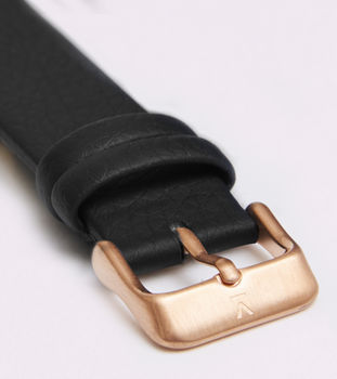 Black And Rose Gold Vegan Leather Watch, 3 of 3