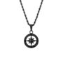 Black North Star Compass Pendant Necklace For Men, thumbnail 4 of 12