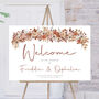 Wedding Welcome Sign In Autumnal Leaf, thumbnail 1 of 6