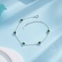 Trillion Cut Emerald Green Cz Bezel Bracelet, thumbnail 6 of 12