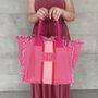 Personalised Annie Stripe Fringe Shoulder Tote Beach Bag, thumbnail 1 of 6