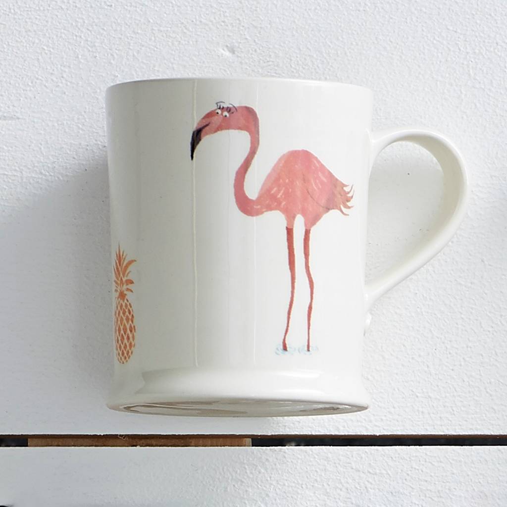 Illustrated Flamingo And Pineapple Mug, 1 of 3
