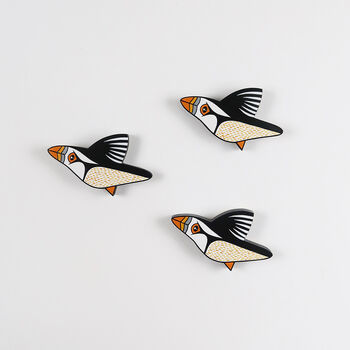 Handmade Wooden Flying Puffin Wall Hanging, 9 of 11