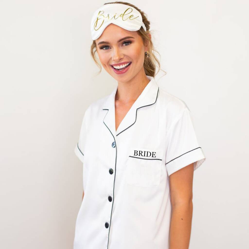 Personalised White Satin Pyjamas By Ashley Rose | notonthehighstreet.com