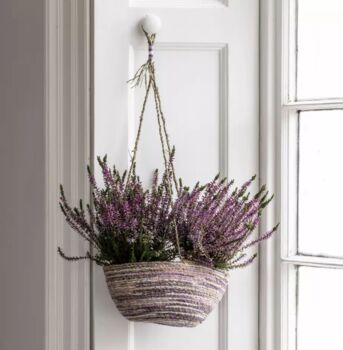 Seagrass And Cotton Hanging Basket Lilac, 3 of 6