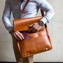 Personalised Leather Messenger Bag For Men ' Ryton ', thumbnail 3 of 12