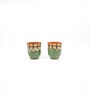 Set Of Two Ceramic Espresso Cups In Forest Green Colour, thumbnail 4 of 6
