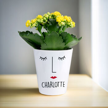 Personalised 'Mrs Face' Ceramic Plant Pot, 3 of 4