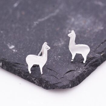Sterling Silver Alpaca Llama Sheep Stud Earrings, 7 of 12
