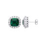 Verdure Halo Stud Sterling Silver Earrings, thumbnail 1 of 2