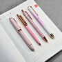 Pink And Rose Gold Four Piece Metal Pen Set, thumbnail 6 of 8