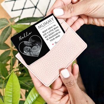 Personalised Baby Scan Metal Wallet Card For Mum To Be, 2 of 5