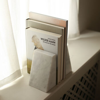 Luxury White Marble Wedge Bookends, 4 of 4