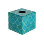 Wooden Turquoise Tiles Tissue Box Cover, thumbnail 1 of 2