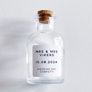 Personalised Wedding Day Confetti Keepsake Bottle, 9 of 10