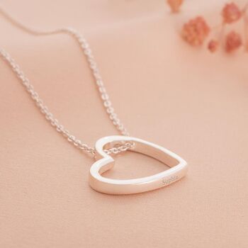 Fine Heart Pendant Personalised Name Necklace, 3 of 12