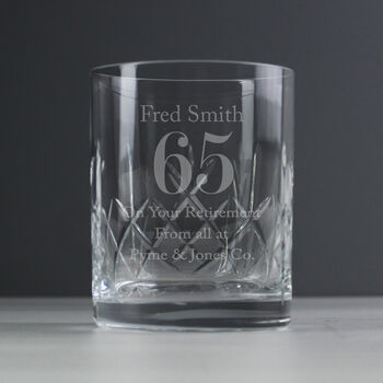 Personalised Big Age Cut Crystal Whisky Tumbler Glass, 6 of 7