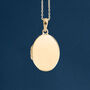 Personalised 9ct Yellow Gold Plain Oval Locket, thumbnail 1 of 11