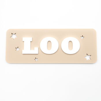 Loo Bathroom Door Sign – Beige And White Acrylic, 5 of 6