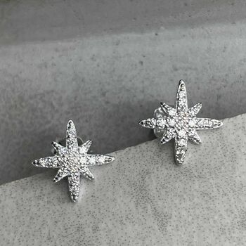 Sterling Silver North Star Studs, 7 of 9