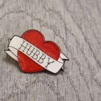 Personalised Hubby And Hubby Pin Badges, 2 of 5