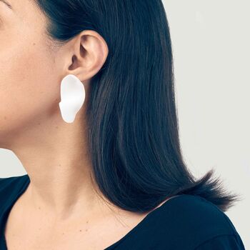 Bossa | Handmade Organic Earrings In White, 4 of 4