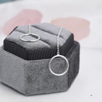 Sterling Silver Open Circle Threader Earrings, 6 of 10