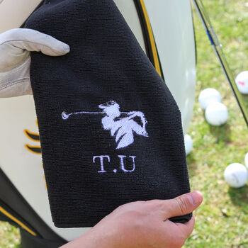 Personalised Golf Swing Towel Accessories Gift For Him, 2 of 4