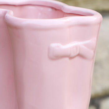 Large Pink Personalised Welly Boots Planter, 4 of 9