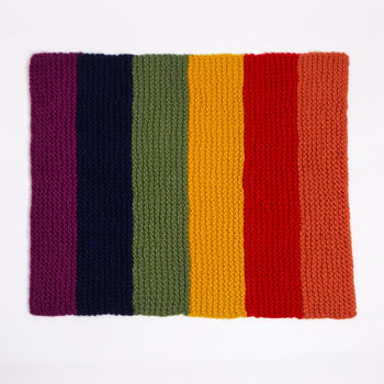 Bright Rainbow Blanket Knitting Kit, 3 of 6