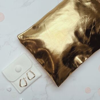 Cosy Self Care Gift For Mum – Slippers, Gold Earrings, Makeup Bag And Hand Cream, 5 of 11