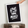 Love Is All You Need The Beatles, Song Lyrics Print, thumbnail 1 of 10