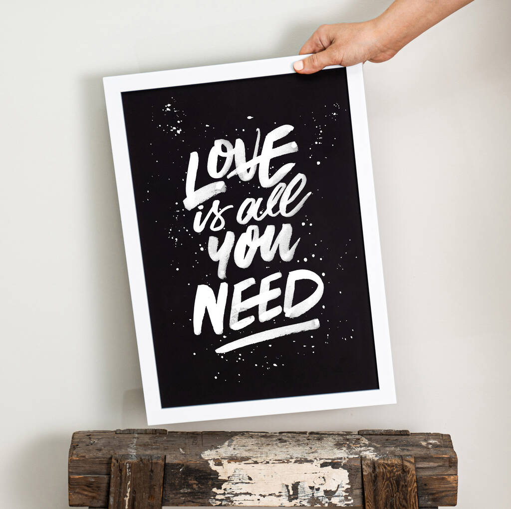 Love Is All You Need The Beatles, Song Lyrics Print, 1 of 10