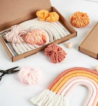 Make Your Own Peachy Macrame Rainbow Craft Kit, 2 of 8